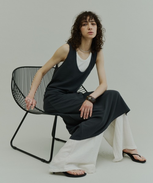 Plumel(プルメル)の「Layered Jersey Long Dress Set / レイヤードジャージーロングドレス(ワンピース・レディース・ライトグレー/ブラック/チャコールグレー・MEDIUM)」の20枚目の写真
