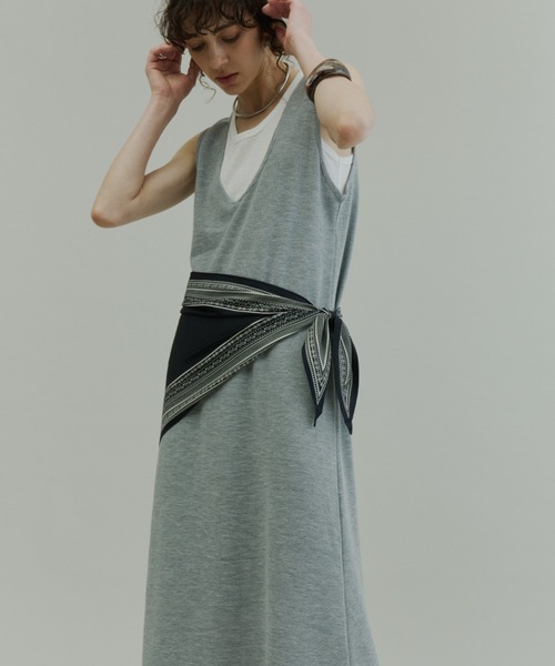 Plumel(プルメル)の「Layered Jersey Long Dress Set / レイヤードジャージーロングドレス(ワンピース・レディース・ライトグレー/ブラック/チャコールグレー・MEDIUM)」の22枚目の写真