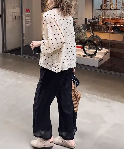 AMAJI(アマジ)の「ルーズシルエット ラミーシャツカーディガン(シャツ/ブラウス・レディース・ベージュ・XX-LARGE/X-LARGE/LARGE)」の3枚目の写真