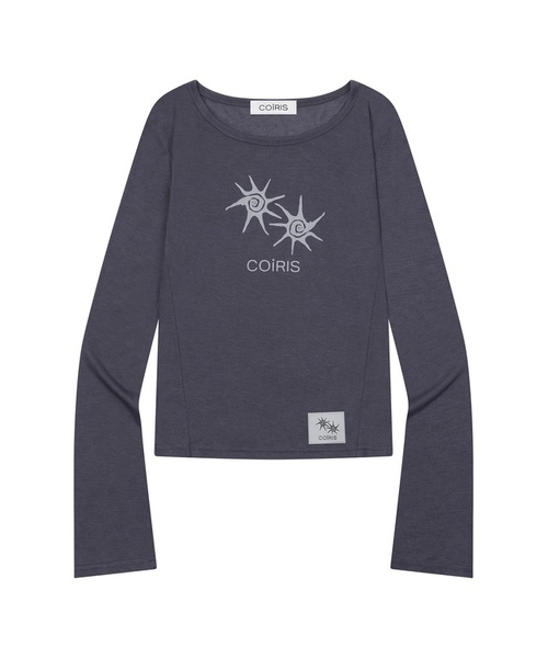 COIRIS（コイリス）の「リラシースルースリムロングスリーブTシャツ（4カラー）（Tシャツ/カットソー・レディース・ホワイト/ベージュ/ブラック/ダークグレー・FREE）」の3枚目の写真