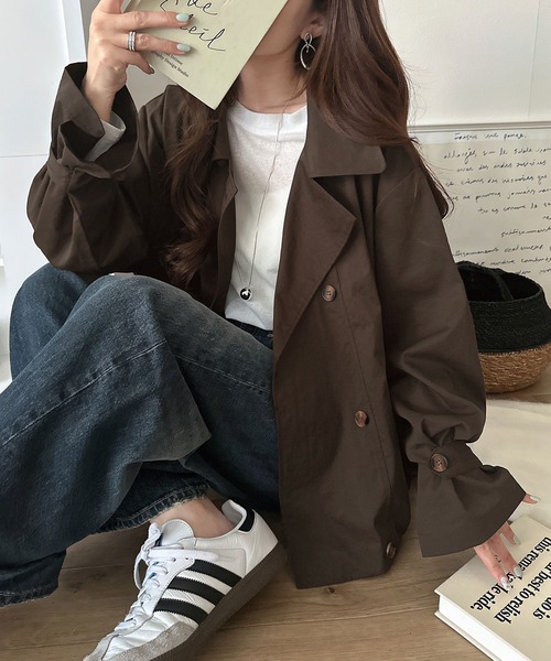 classicalelf（クラシカルエルフ）の「袖先に一さじの甘さを。キャンディスリーブ コクーンダブルジャケット（テーラードジャケット・レディース・ベージュ/ブラック/ブラウン・LARGE/MEDIUM/SMALL/X-LARGE）」の17枚目の写真