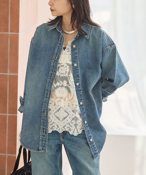 Levi's(リーバイス)の「別注【LEVI’S(R)/リーバイス(R)】for JS WOVEN DENIM SHIRT(シャツ/ブラウス・レディース・ブルー・SMALL/X-LARGE)」の9枚目の写真