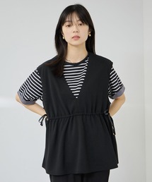 【Free Nature/フリーネイチャー】カットジョーゼットドロストジレ