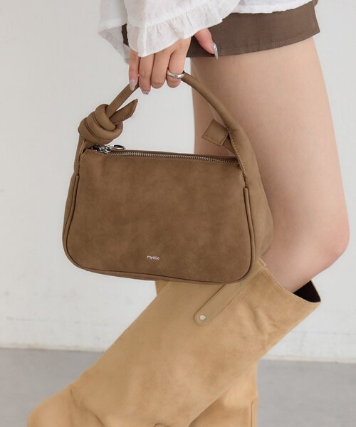 mystic(ミスティック)の「26AW 結び目ハンドルBAG(トートバッグ・レディース・ブラウン/ブラック・ONE SIZE)」の1枚目の写真