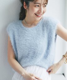 【再販・新色サックスブルー登場】へアリーフェザー前後２WAYフレンチニット