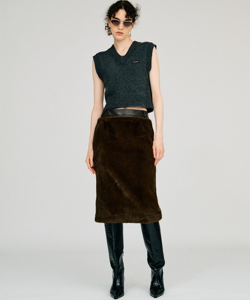 PRANK PROJECT(プランクプロジェクト)の「【2026Autumn Pre-Order】タイニーニットベスト / Tiny Knit Vest(ベスト・レディース・ブラウン/ブラック/チャコールグレー・FREE)」の9枚目の写真