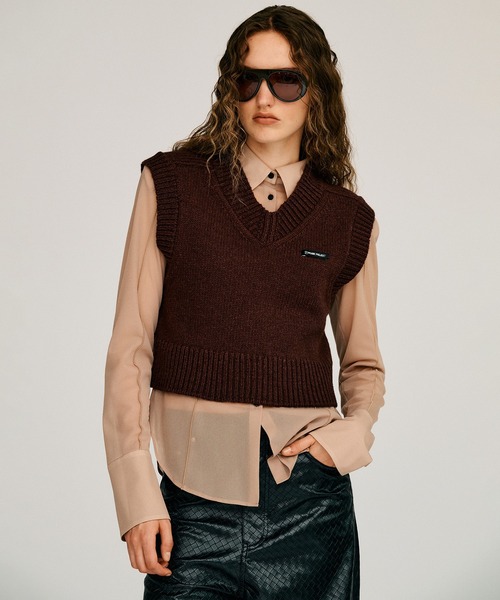 PRANK PROJECT(プランクプロジェクト)の「【2026Autumn Pre-Order】タイニーニットベスト / Tiny Knit Vest(ベスト・レディース・ブラウン/ブラック/チャコールグレー・FREE)」の14枚目の写真