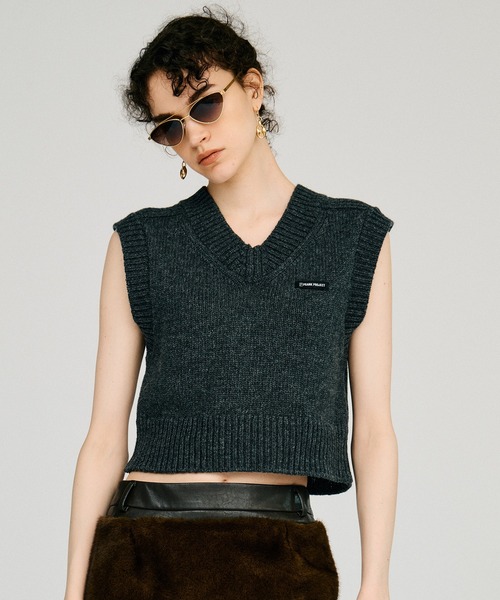 PRANK PROJECT(プランクプロジェクト)の「【2026Autumn Pre-Order】タイニーニットベスト / Tiny Knit Vest(ベスト・レディース・ブラウン/ブラック/チャコールグレー・FREE)」の13枚目の写真