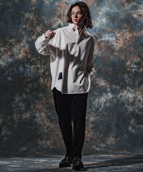 Jih Nunc(ジーヌンク)の「ms6593-カシミヤ混プルオーバーシャツ(JIH-R1234)(シャツ/ブラウス・メンズ・オフホワイト/グレイッシュベージュ/ブラック・S/L/M)」の20枚目の写真