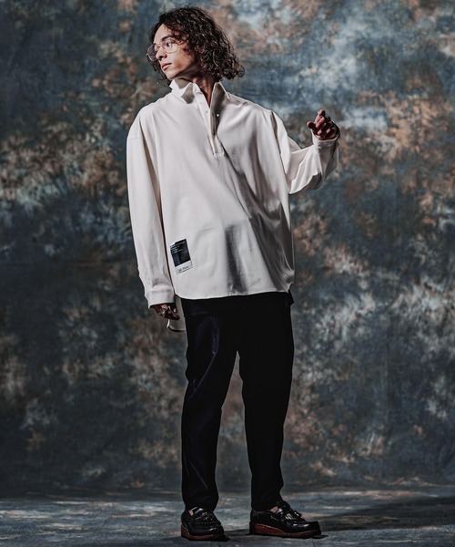 Jih Nunc(ジーヌンク)の「ms6593-カシミヤ混プルオーバーシャツ(JIH-R1234)(シャツ/ブラウス・メンズ・オフホワイト/グレイッシュベージュ/ブラック・S/L/M)」の21枚目の写真