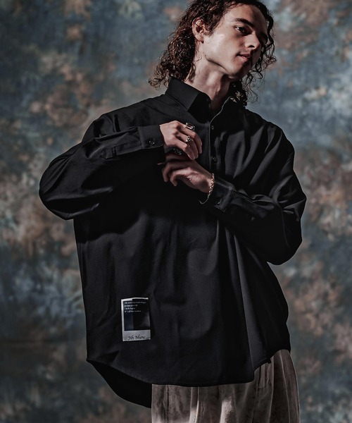 Jih Nunc(ジーヌンク)の「ms6593-カシミヤ混プルオーバーシャツ(JIH-R1234)(シャツ/ブラウス・メンズ・オフホワイト/グレイッシュベージュ/ブラック・S/L/M)」の15枚目の写真