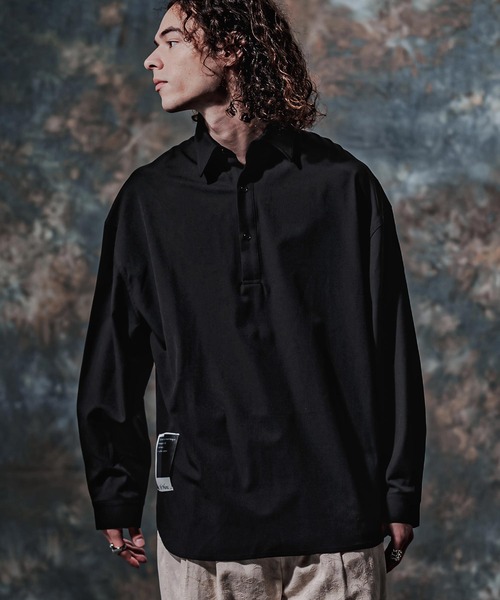 Jih Nunc(ジーヌンク)の「ms6593-カシミヤ混プルオーバーシャツ(JIH-R1234)(シャツ/ブラウス・メンズ・オフホワイト/グレイッシュベージュ/ブラック・S/L/M)」の16枚目の写真