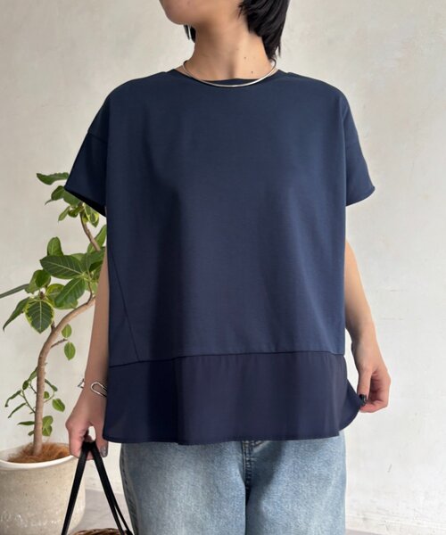 Jena espace merveilleux(ジェナ エスパスメルヴェイユ)の「バックファスナー切替カットソー(Tシャツ/カットソー・レディース・オフホワイト/ネイビー/チャコールグレー・FREE)」の2枚目の写真