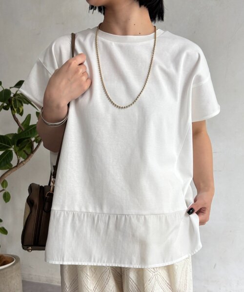 Jena espace merveilleux(ジェナ エスパスメルヴェイユ)の「バックファスナー切替カットソー(Tシャツ/カットソー・レディース・オフホワイト/ネイビー/チャコールグレー・FREE)」の7枚目の写真