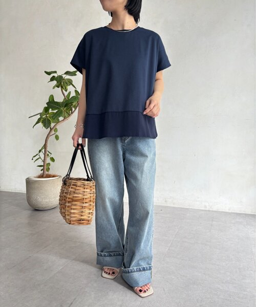 Jena espace merveilleux(ジェナ エスパスメルヴェイユ)の「バックファスナー切替カットソー(Tシャツ/カットソー・レディース・オフホワイト/ネイビー/チャコールグレー・FREE)」の9枚目の写真