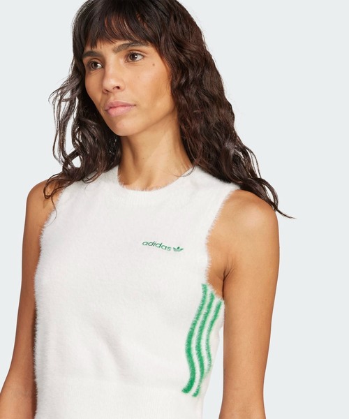 adidas(アディダス)の「フラッフィー ニットベスト / アディダスオリジナルス adidas Originals(ベスト・レディース・ホワイト・XX-LARGE/LARGE/MEDIUM/SMALL/X-LARGE/X-SMALL)」の3枚目の写真
