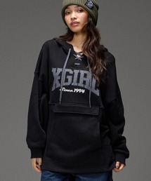 FRONT LACE UP ANORAK SWEAT HOODIE