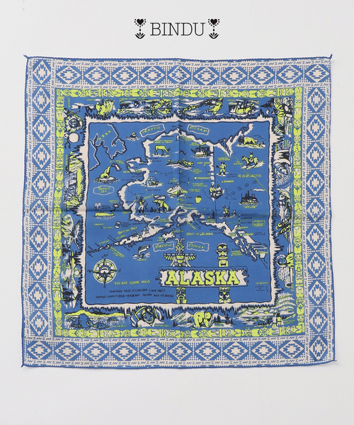 JOURNAL STANDARD relume(ジャーナルスタンダード レリューム)の「BINDU / ビンドゥー マップ バンダナ(バンダナ/スカーフ・メンズ・ブルー系その他/ブルー/オレンジ/イエロー/ブラウン/ネイビー/ライトブルー/アイボリー・FREE)」の6枚目の写真
