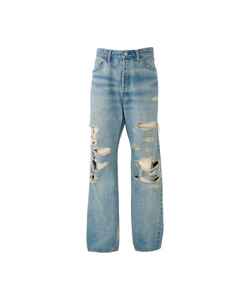 HYSTERIC GLAMOUR(ヒステリックグラマー)の「CMR加工 ストレートデニムパンツ(デニムパンツ・メンズ・ライトインディゴブルー・29inch/28inch/34inch/32inch/31inch/30inch)」の1枚目の写真