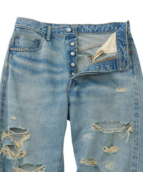 HYSTERIC GLAMOUR(ヒステリックグラマー)の「CMR加工 ストレートデニムパンツ(デニムパンツ・メンズ・ライトインディゴブルー・29inch/28inch/34inch/32inch/31inch/30inch)」の3枚目の写真