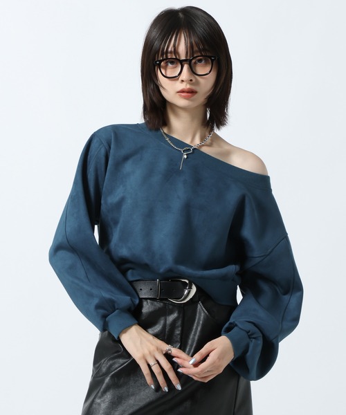 PAGEBOY（ページボーイ）の「ダイバースエードプルオーバー【セットアップ対応】（スウェット・レディース・ブラック/ブルー・FREE）」の2枚目の写真
