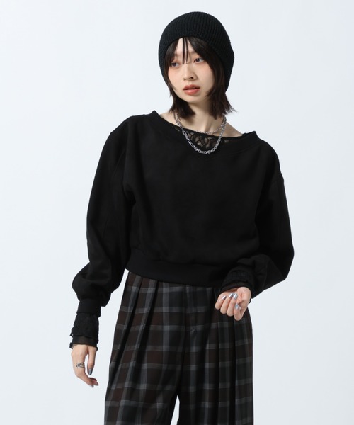 PAGEBOY（ページボーイ）の「ダイバースエードプルオーバー【セットアップ対応】（スウェット・レディース・ブラック/ブルー・FREE）」の13枚目の写真