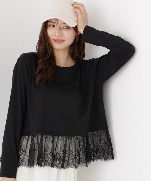 PROPORTION BODY DRESSING(プロポーションボディドレッシング)の「<a>レースヘム長袖Tシャツ / 1216260901(Tシャツ/カットソー・レディース・ホワイト/ブラック・FREE)」の8枚目の写真