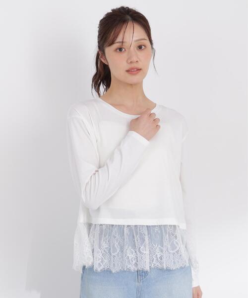 PROPORTION BODY DRESSING(プロポーションボディドレッシング)の「<a>レースヘム長袖Tシャツ / 1216260901(Tシャツ/カットソー・レディース・ホワイト/ブラック・FREE)」の11枚目の写真