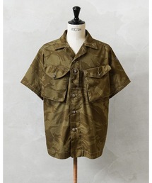 MILITARY | 実物 新品 デッドストック イギリス軍 リメイク TROPICAL COMBAT S/S シャツ OLIVE(シャツ/ブラウス)