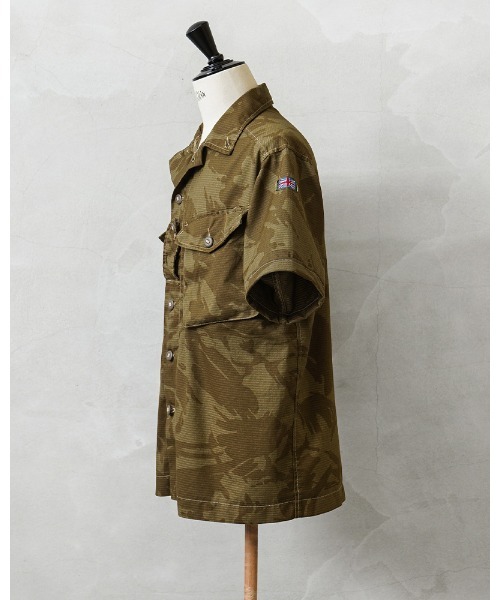 MILITARY（ミリタリー）の「実物 新品 デッドストック イギリス軍 リメイク TROPICAL COMBAT S/S シャツ　OLIVE（シャツ/ブラウス・メンズ・オリーブ・L/M/M-L/L-XL）」の2枚目の写真