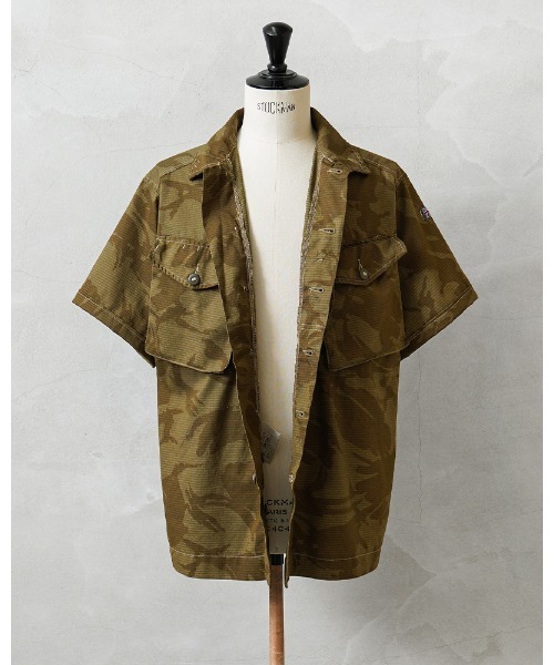 MILITARY（ミリタリー）の「実物 新品 デッドストック イギリス軍 リメイク TROPICAL COMBAT S/S シャツ　OLIVE（シャツ/ブラウス・メンズ・オリーブ・L/M/M-L/L-XL）」の4枚目の写真