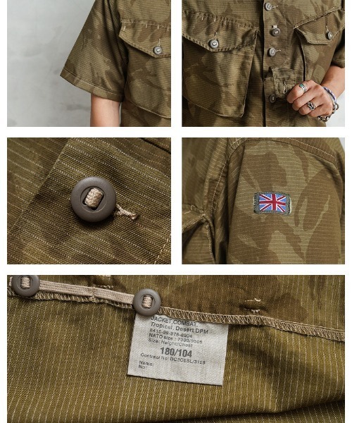 MILITARY（ミリタリー）の「実物 新品 デッドストック イギリス軍 リメイク TROPICAL COMBAT S/S シャツ　OLIVE（シャツ/ブラウス・メンズ・オリーブ・L/M/M-L/L-XL）」の14枚目の写真