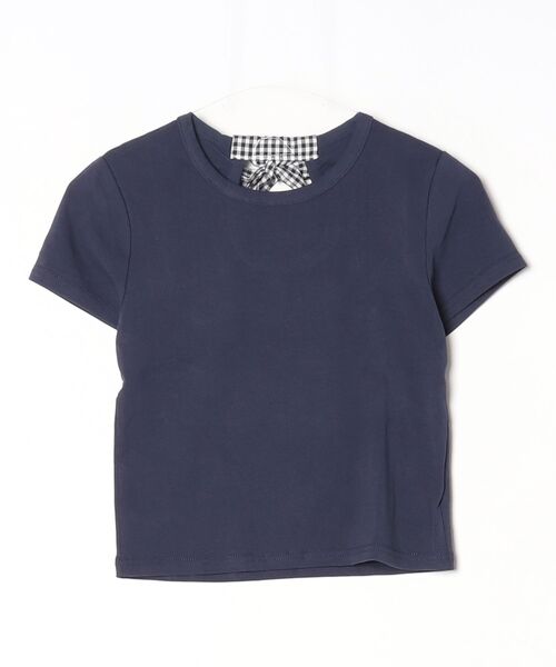 FREE STYLISTS（フリー スタイリスト）の「韓国風 背面リボン ニット  Tシャツ（Tシャツ/カットソー・レディース・ネイビー・M）」の6枚目の写真