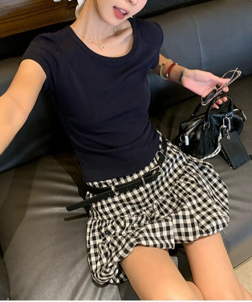 FREE STYLISTS（フリー スタイリスト）の「韓国風 背面リボン ニット  Tシャツ（Tシャツ/カットソー・レディース・ネイビー・M）」の3枚目の写真