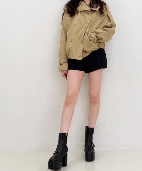 DEMETER(デメテル)の「厚底 プラットフォーム ワンベルト ショートブーツ(ブーツ・レディース・キャメル/ブラック・S/M/L/LL)」の13枚目の写真