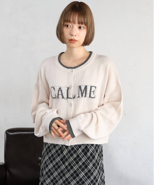 tiptop(ティップトップ)の「フェザーロゴ配色クルーカーディガン(カーディガン/ボレロ・レディース・アイボリー/チャコールグレー/ブラウン/ボルドー・FREE)」の7枚目の写真