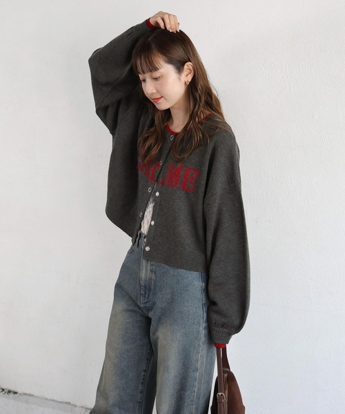 tiptop(ティップトップ)の「フェザーロゴ配色クルーカーディガン(カーディガン/ボレロ・レディース・アイボリー/チャコールグレー/ブラウン/ボルドー・FREE)」の19枚目の写真