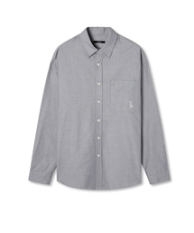 男性ベーシックワンポケットオックスフォードシャツ(GREY)(HBRLS30)
