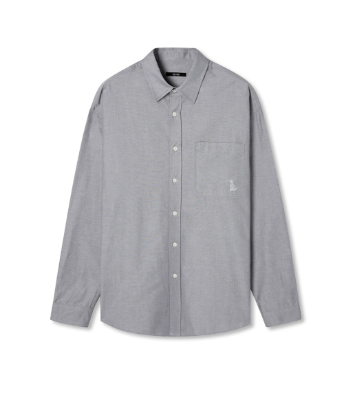 ADHOC(アドホック)の「男性ベーシックワンポケットオックスフォードシャツ(GREY)(HBRLS30)(シャツ/ブラウス・メンズ・その他・100/110/95/105)」の1枚目の写真