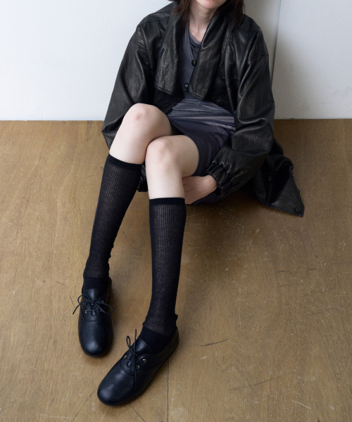 KHIHO（キホ）の「リブシェーリングオックスフォードローファー ブラック（バレエシューズ・レディース・ブラック・23cm/23.5cm/24cm/24.5cm/25cm）」の4枚目の写真