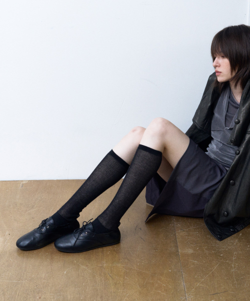 KHIHO（キホ）の「リブシェーリングオックスフォードローファー ブラック（バレエシューズ・レディース・ブラック・23cm/23.5cm/24cm/24.5cm/25cm）」の5枚目の写真