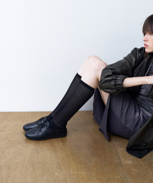 KHIHO（キホ）の「リブシェーリングオックスフォードローファー ブラック（バレエシューズ・レディース・ブラック・23cm/23.5cm/24cm/24.5cm/25cm）」の6枚目の写真