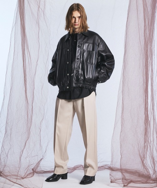 MAISON SPECIAL(メゾンスペシャル)の「《UNISEX》デストロイダメージアーガイルプライムオーバーモヘヤシャギーVネックニットセーター/Distressed Damaged Argyle Prime-Over Mohair Shaggy V-neck Knit Sweater【MAISON SPECIAL/メゾンスペシャル】(ニット/セーター・メンズ・パープル/ブラック・0/2/1)」の4枚目の写真