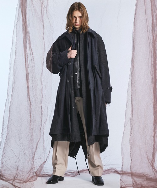 MAISON SPECIAL(メゾンスペシャル)の「《UNISEX》デストロイダメージアーガイルプライムオーバーモヘヤシャギーVネックニットセーター/Distressed Damaged Argyle Prime-Over Mohair Shaggy V-neck Knit Sweater【MAISON SPECIAL/メゾンスペシャル】(ニット/セーター・メンズ・パープル/ブラック・0/2/1)」の5枚目の写真