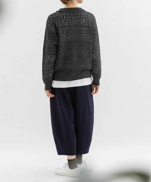 nop de nod(ノップドゥノッド)の「Pommeギャバ裾ダーツ9分パンツ(その他パンツ・レディース・ブラック/ネイビー/ダークグレー・3)」の9枚目の写真
