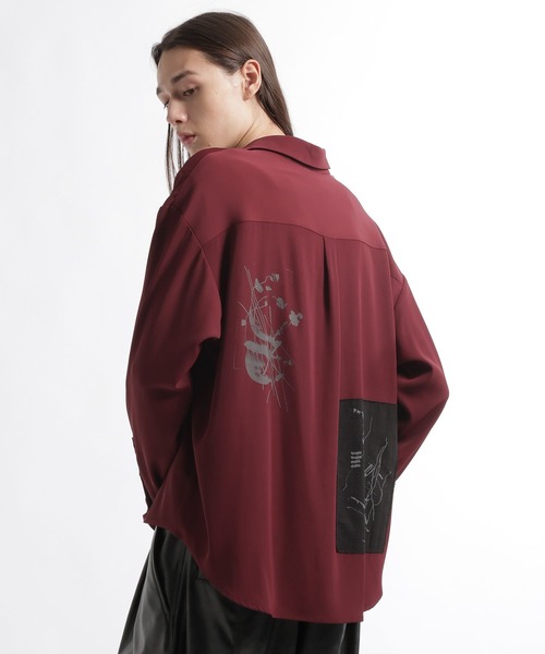 HARE(ハレ)の「ドローイングパッチシャツ/LS(HARE)(シャツ/ブラウス・メンズ・レッド・FREE)」の10枚目の写真
