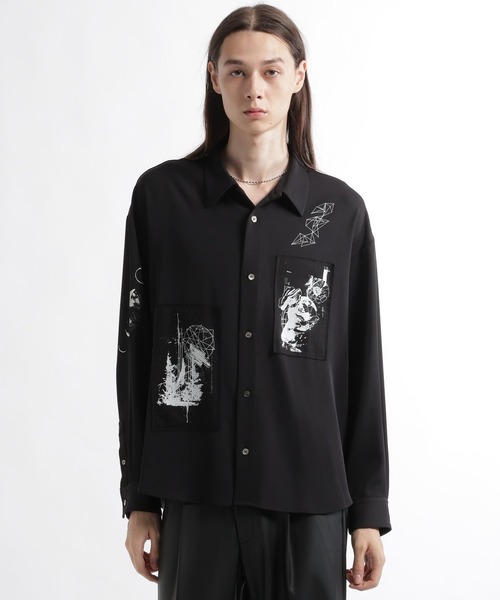 HARE(ハレ)の「ドローイングパッチシャツ/LS(HARE)(シャツ/ブラウス・メンズ・レッド・FREE)」の12枚目の写真