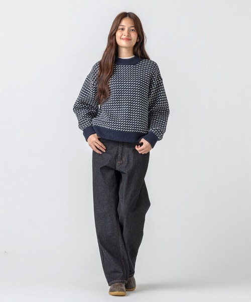 L.L.Bean(エルエルビーン)の「【JAPAN EDITION】ウェイン・セーター・バーズアイ(ニット/セーター・レディース・ブラウン/ネイビー・MEDIUM)」の5枚目の写真
