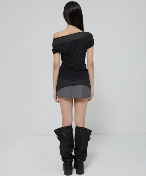 FLAREUP(フレアアップ)の「2レイヤードトップ (FL-141_Black)(Tシャツ/カットソー・レディース・ブラック・OS)」の6枚目の写真