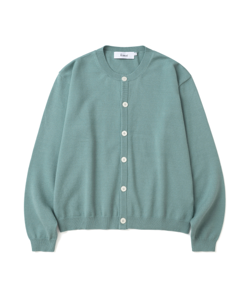 KNITTED(ニッティド)の「ベーシックエッセンシャルクロップラウンドカーディガン ダスティグリーン(カーディガン/ボレロ・メンズ・その他・M/L/XL)」の2枚目の写真